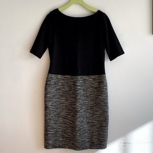 Talbots Two-tone Half-Sleeve Fitted Dress